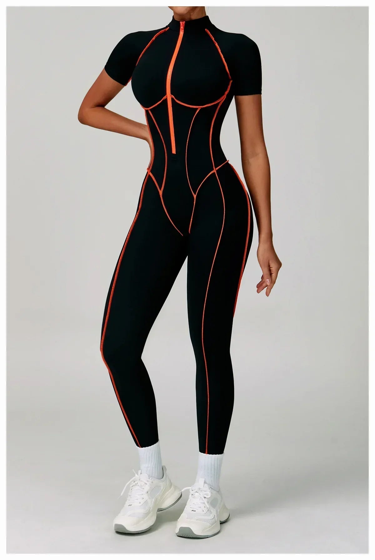 Gym Set Women Training Yoga Suit Sportswear Women Short Sleeves Sports Jumpsuit Fitness Rompers Zipper Push Up Workout Bodysuits