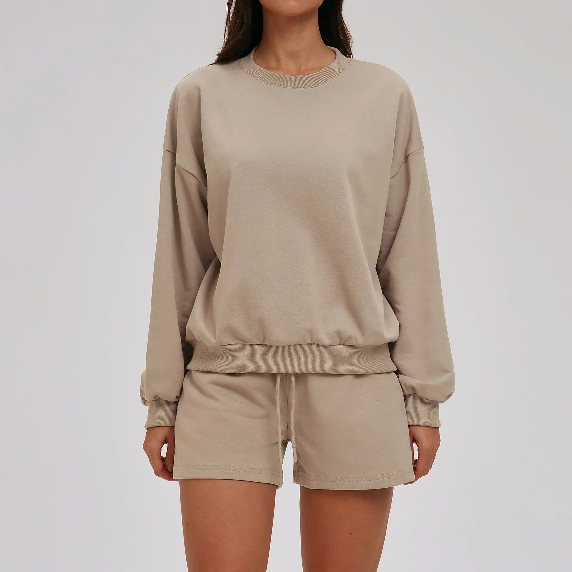 2-piece Yoga Set Women's Hoodie Set Winter Loose Long Sleeved Sports Set Outdoor Fitness Set Cycling Shorts Casual Set