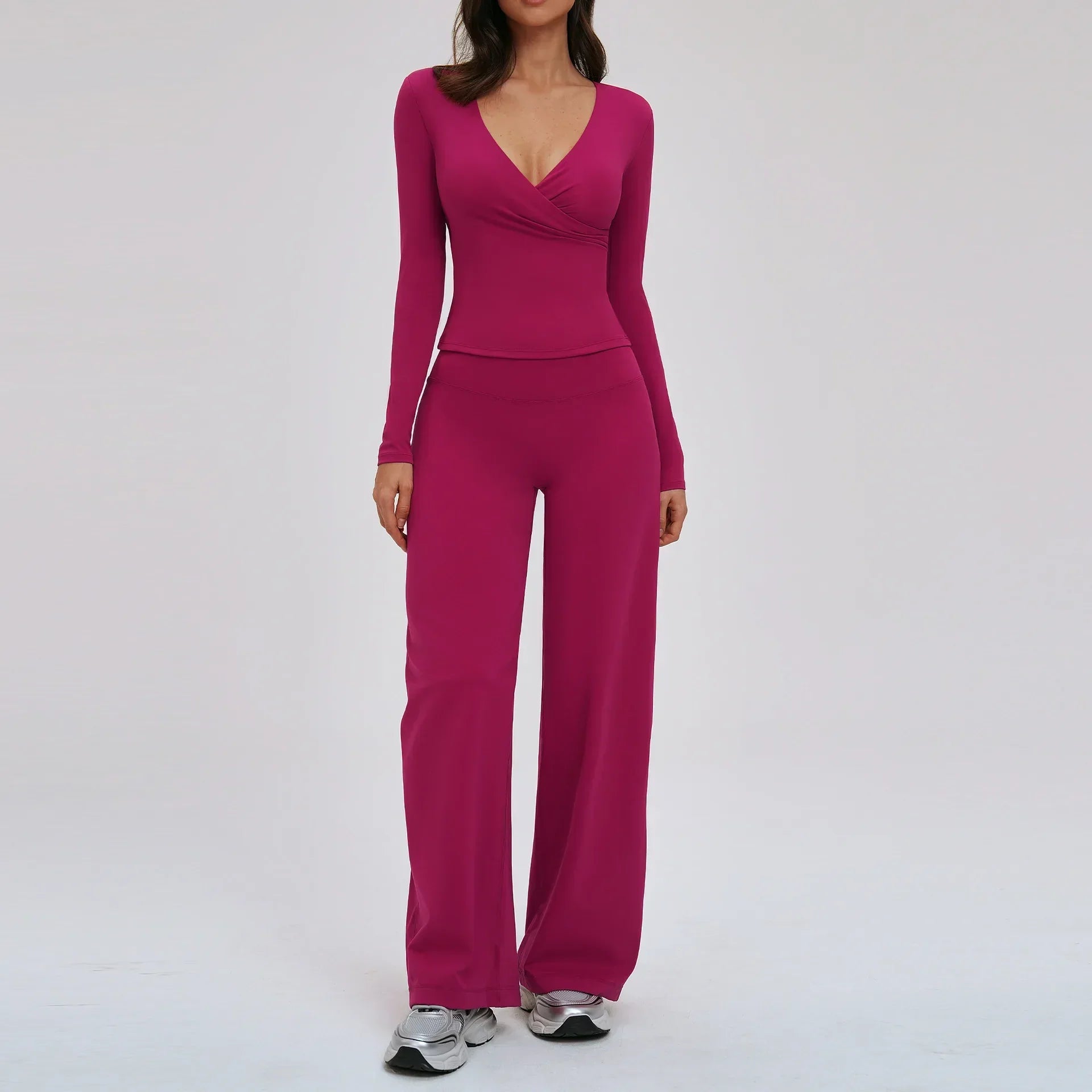 Yoga Suit 2PCS Sports Outfits Women Quick-Drying Gym Set Women Tracksuit Running Workout Long Sleeve Sports Shirt Yoga Clothing
