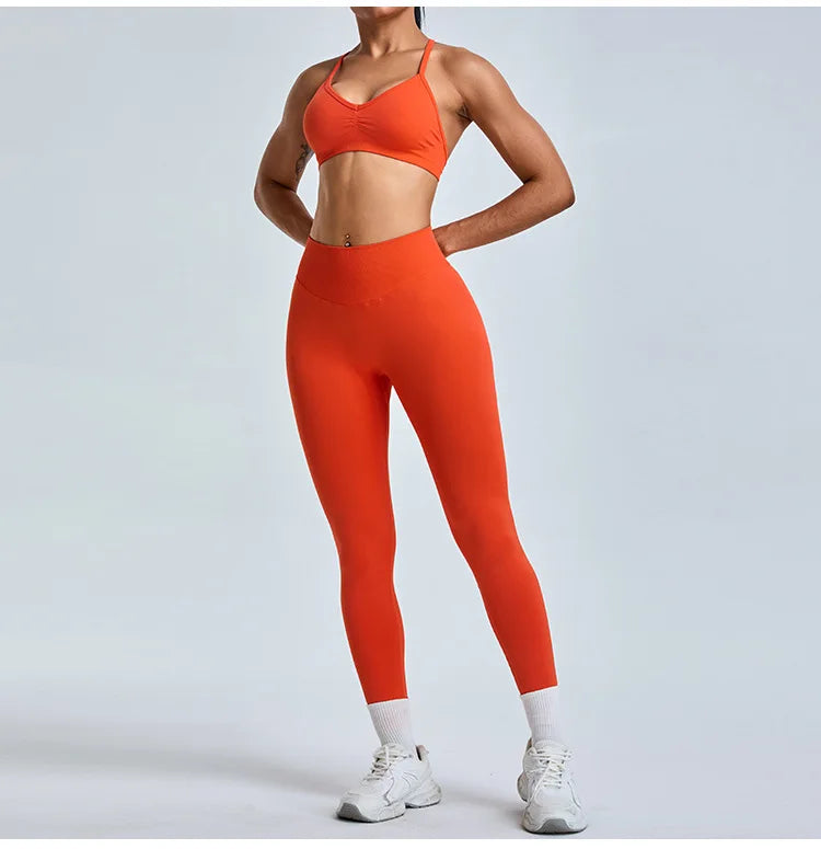Women Sports Underwear Scrunch Push-up High Support Adjustable Thin Shoulder Strap Tank Fitness Top Seamless Workout Yoga Bras