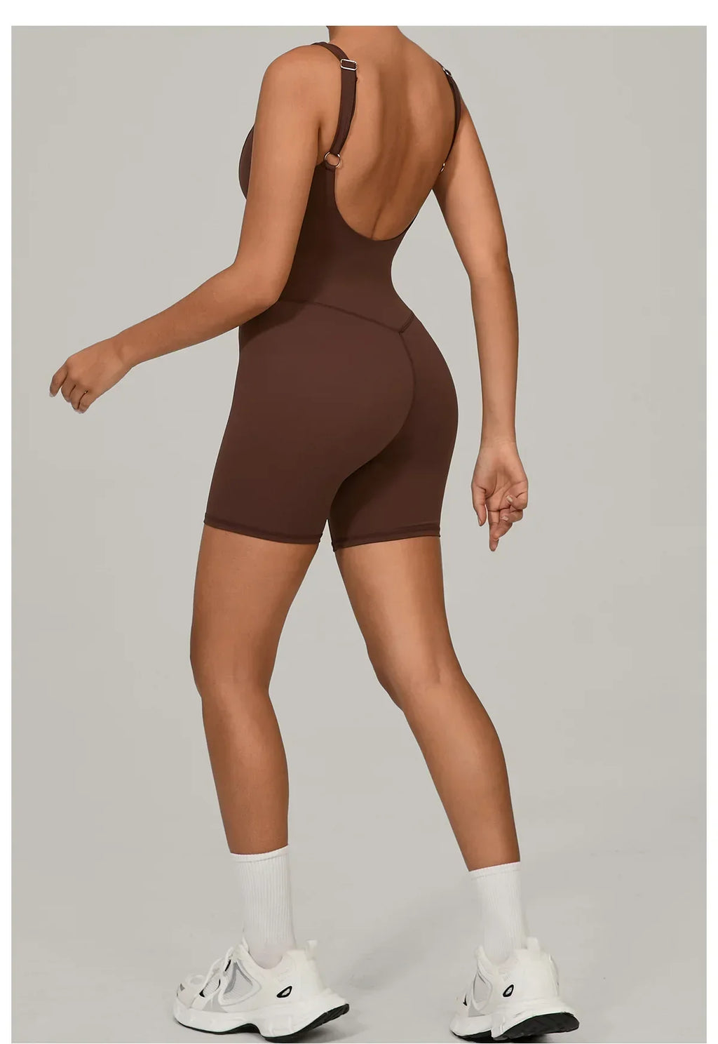 Women's Tracksuit Backless Workout Rompers Top Bodycon One Piece Halter Sleeveless Bodysuit Short Jumpsuits Push Up Sportswear