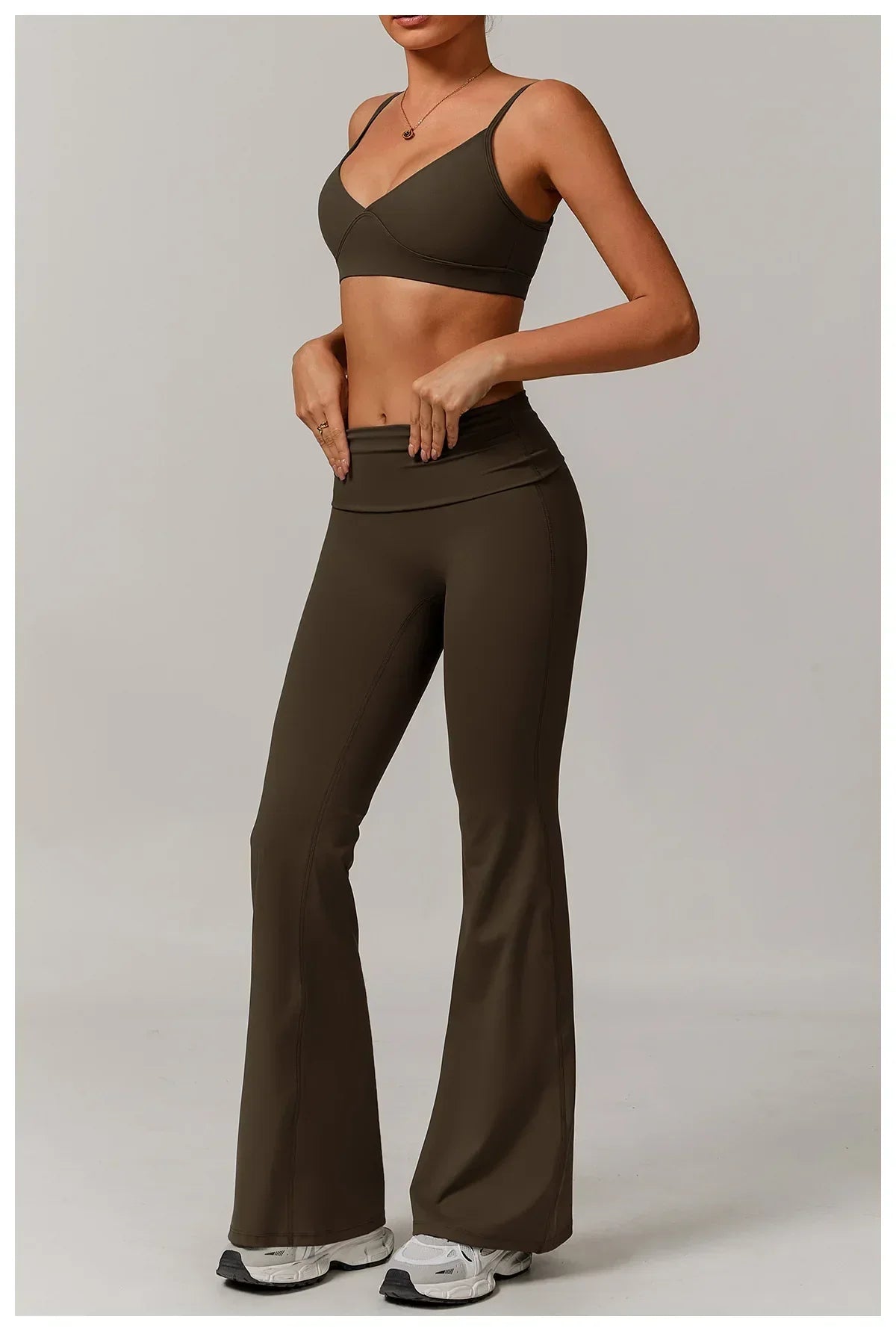 Flare Leggings Yoga Pants Women High Waist Wide Leg Yoga Pants Gym Sports Slim Flared Tights Pants Control Tummy Dance Trousers