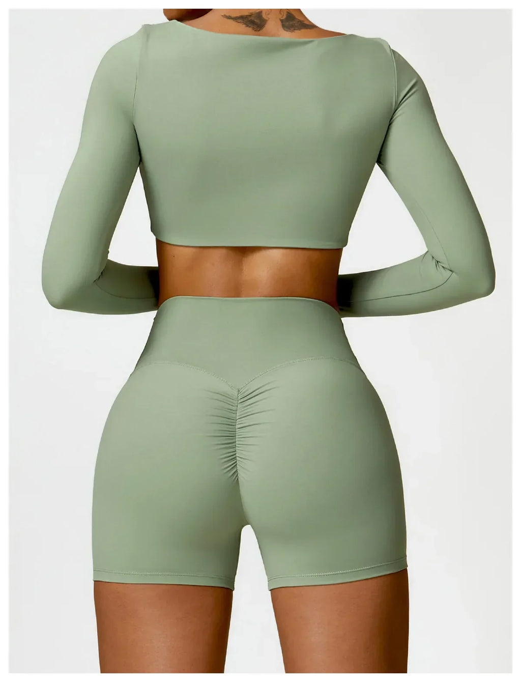 Women Tracksuit Yoga Set 2PCS Sportswear Workout Clothes Athletic Wear Gym Legging Fitness Bra Crop Top Long Sleeve Sports Suits