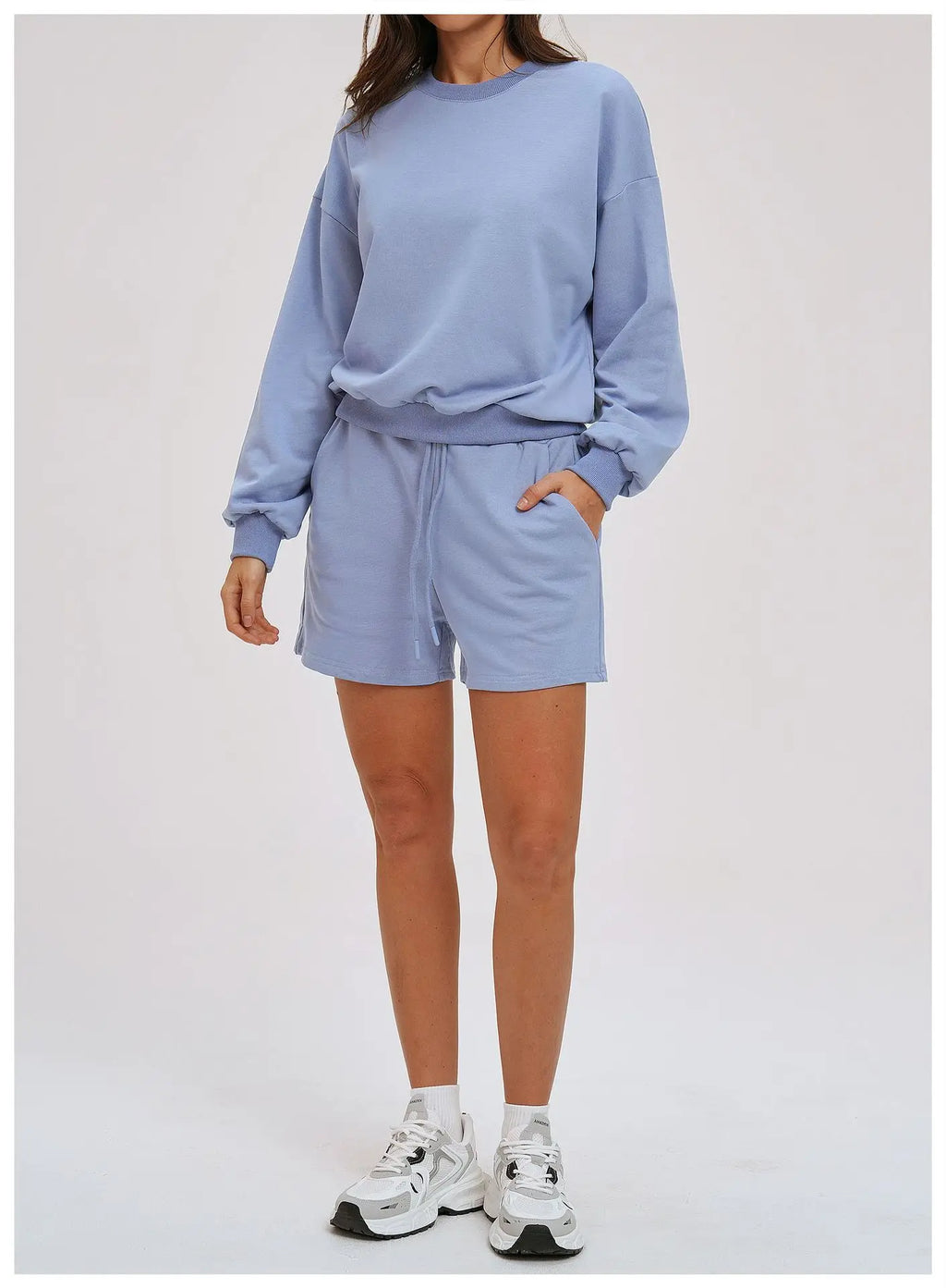 2-piece Yoga Set Women's Hoodie Set Winter Loose Long Sleeved Sports Set Outdoor Fitness Set Cycling Shorts Casual Set