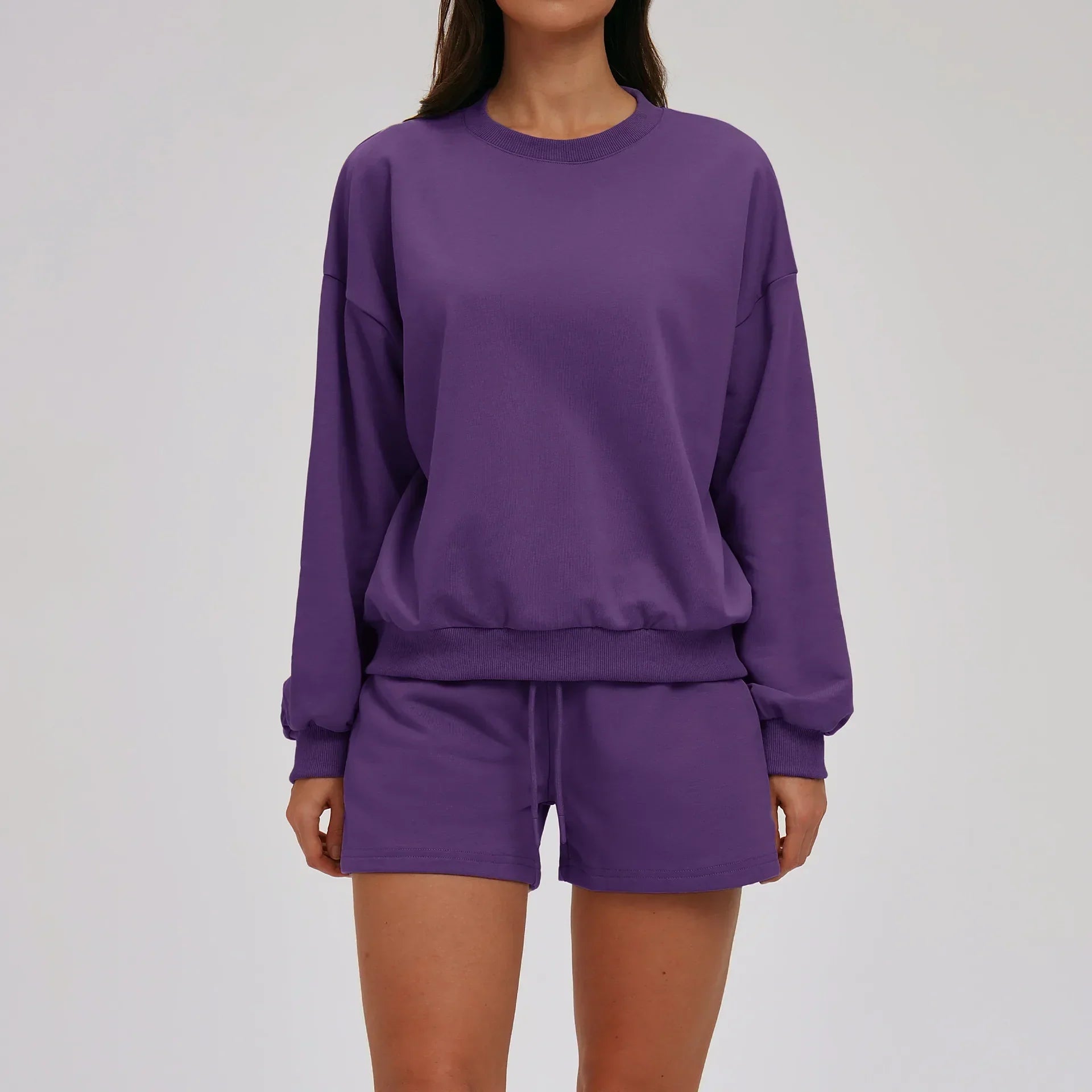 2-piece Yoga Set Women's Hoodie Set Winter Loose Long Sleeved Sports Set Outdoor Fitness Set Cycling Shorts Casual Set