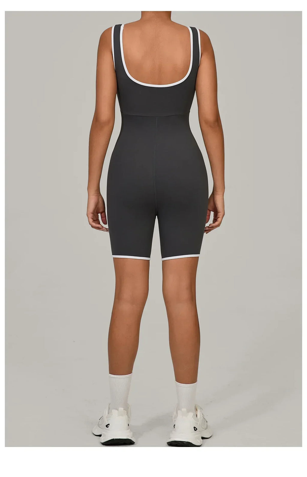 Women Color Blocked Yoga Jumpsuit Sleeveless Romper Elastic Quick Drying Fitness Workout Sportswear One-Piece Short Yoga Clothes