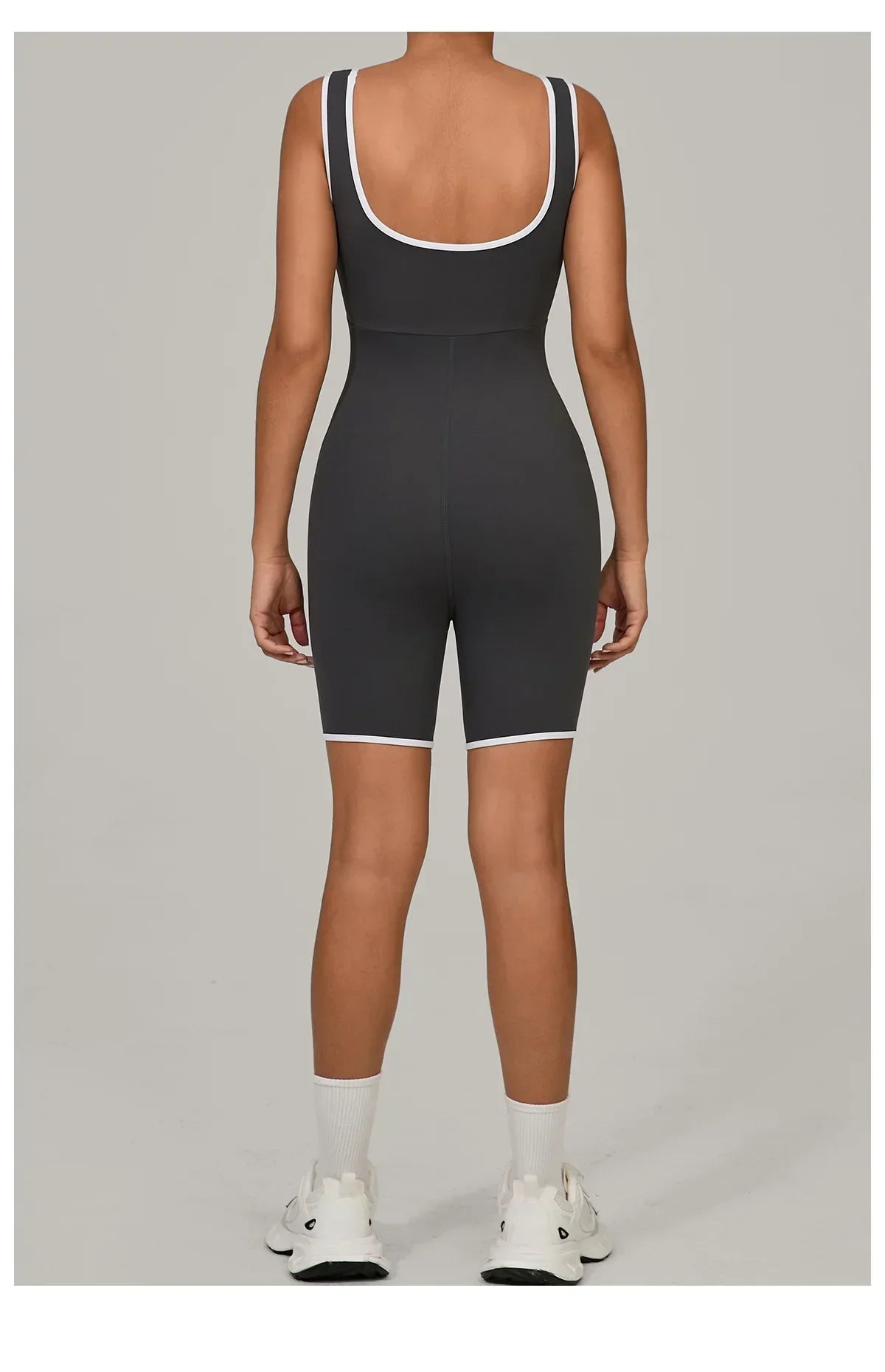 Women Color Blocked Yoga Jumpsuit Sleeveless Romper Elastic Quick Drying Fitness Workout Sportswear One-Piece Short Yoga Clothes