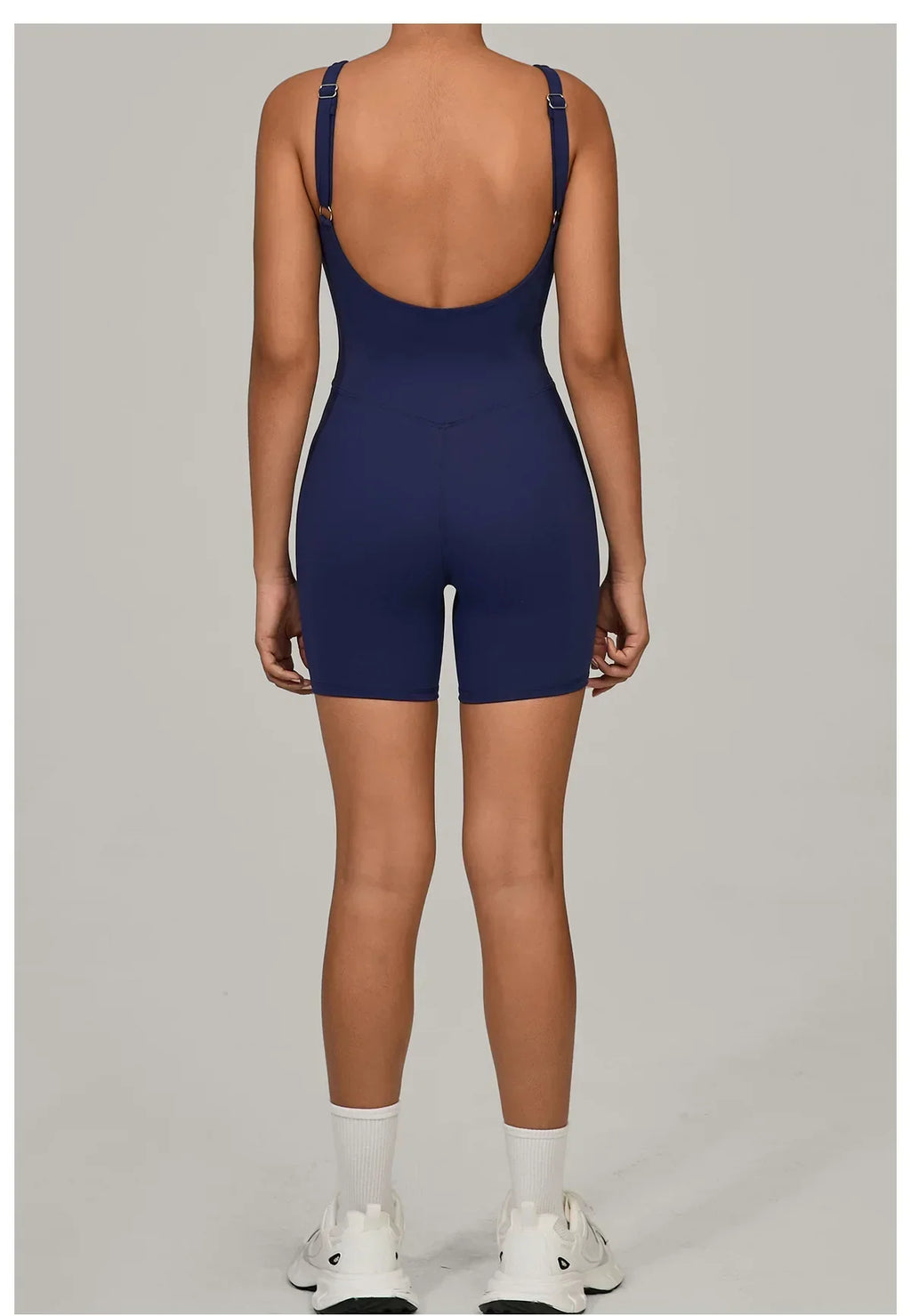 Women's Tracksuit Backless Workout Rompers Top Bodycon One Piece Halter Sleeveless Bodysuit Short Jumpsuits Push Up Sportswear