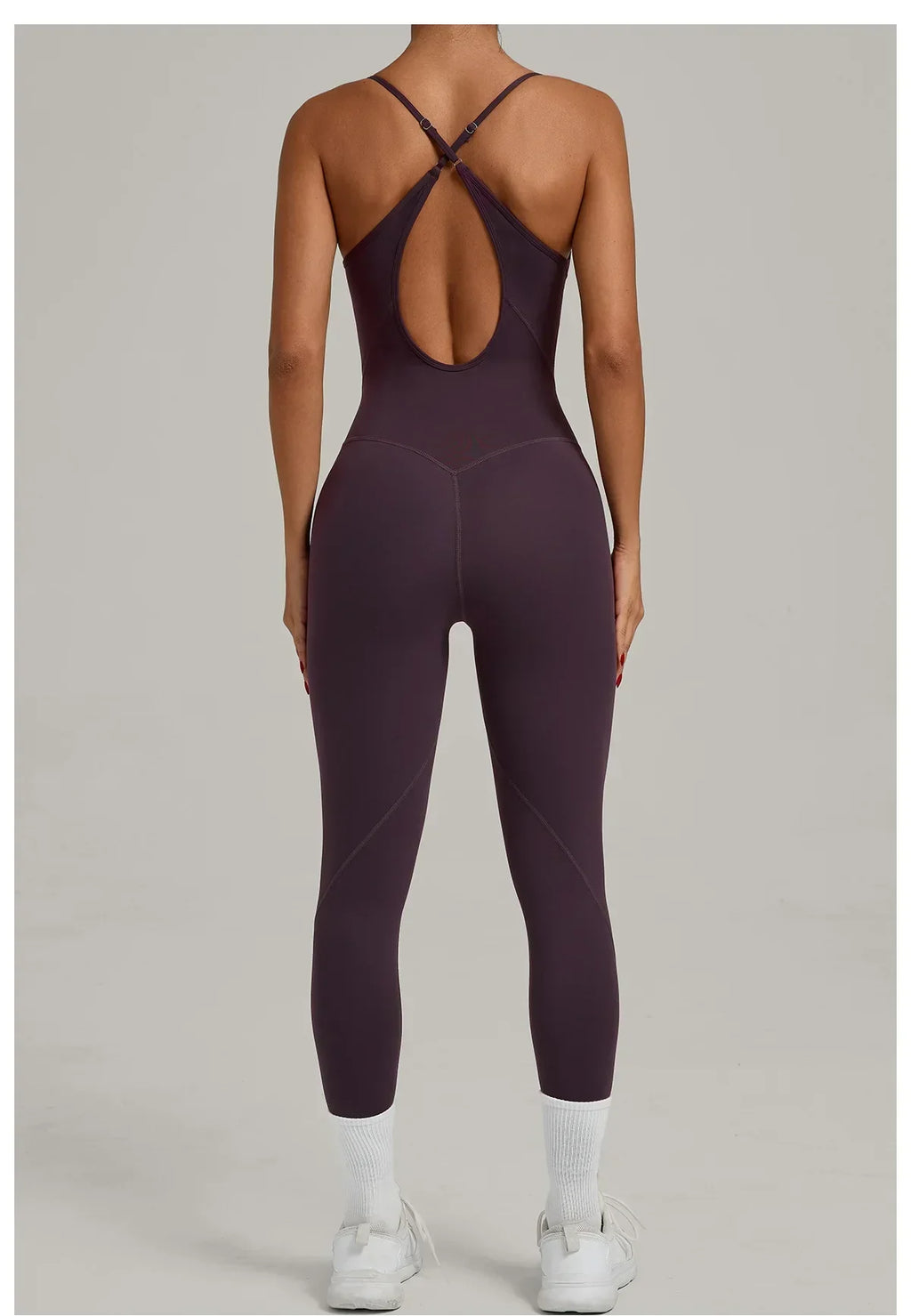 Fitness Jumpsuit Women Tracksuit Sports Playsuit Running One Piece Yoga Suit Scrunch Backless Set Rompers Gym Clothes