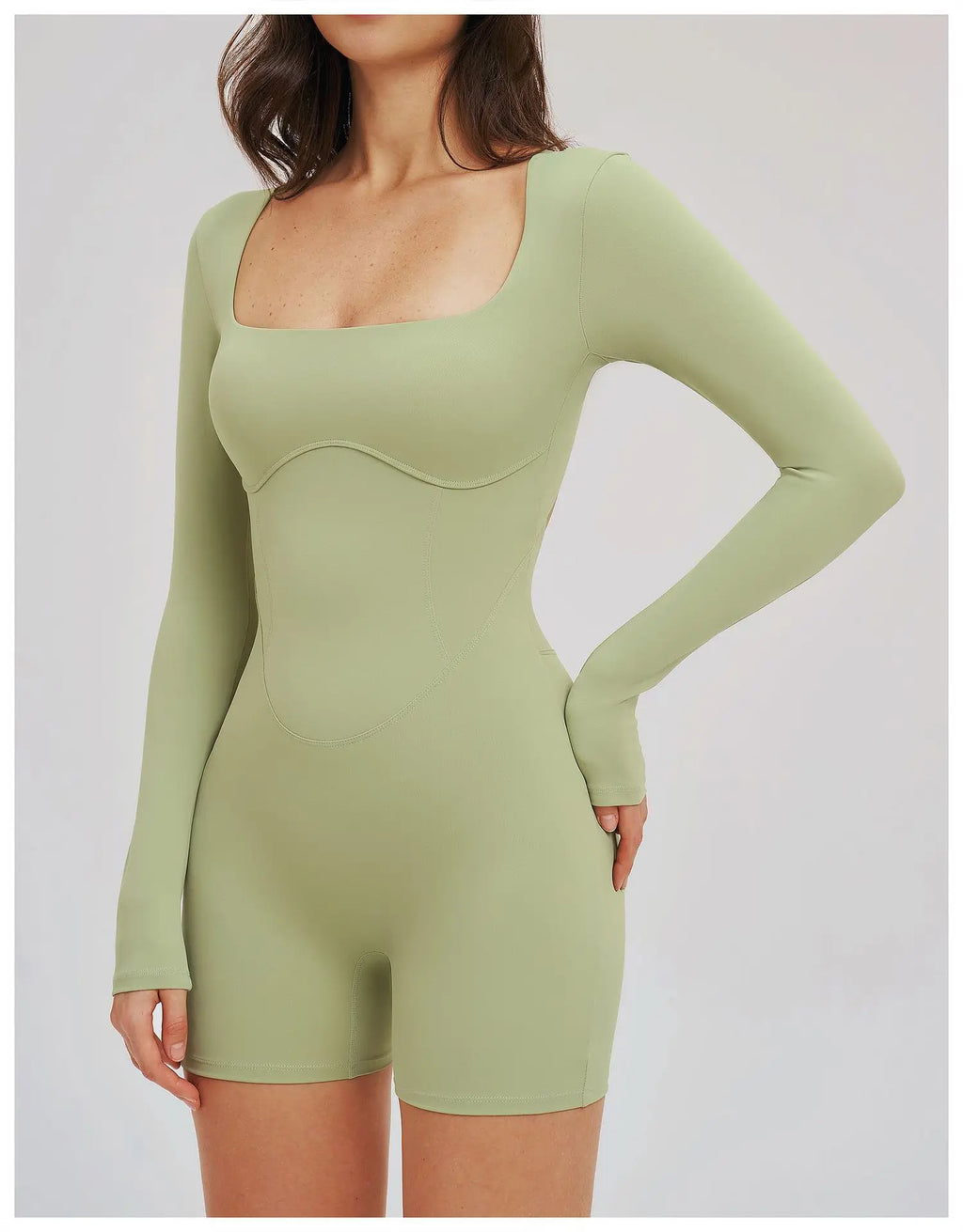 Women Bodysuits Gym Rompers Push Up Workout Clothes Backless Scrunch Fitness Sports Yoga Bodysuit Short Sleeves Fitness Jumpsuit