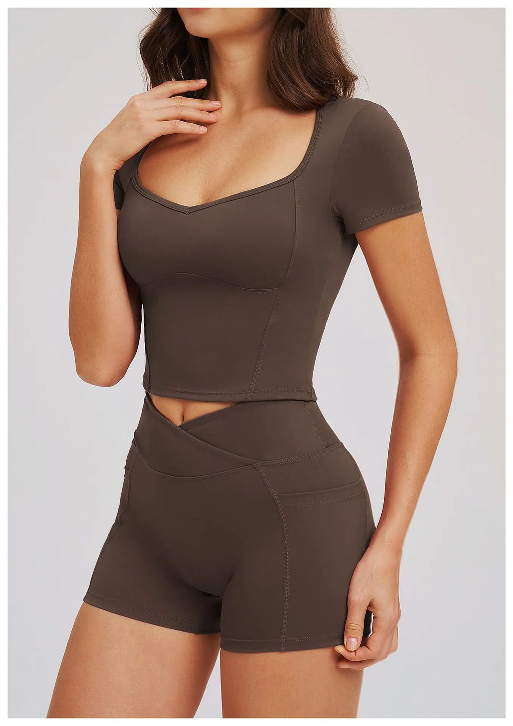 Sports T-shirt Women Fitness Top Yoga Short Sleeves Dance Clothes High Elastic Running Shirts Gym Push Up Workout Top Tee