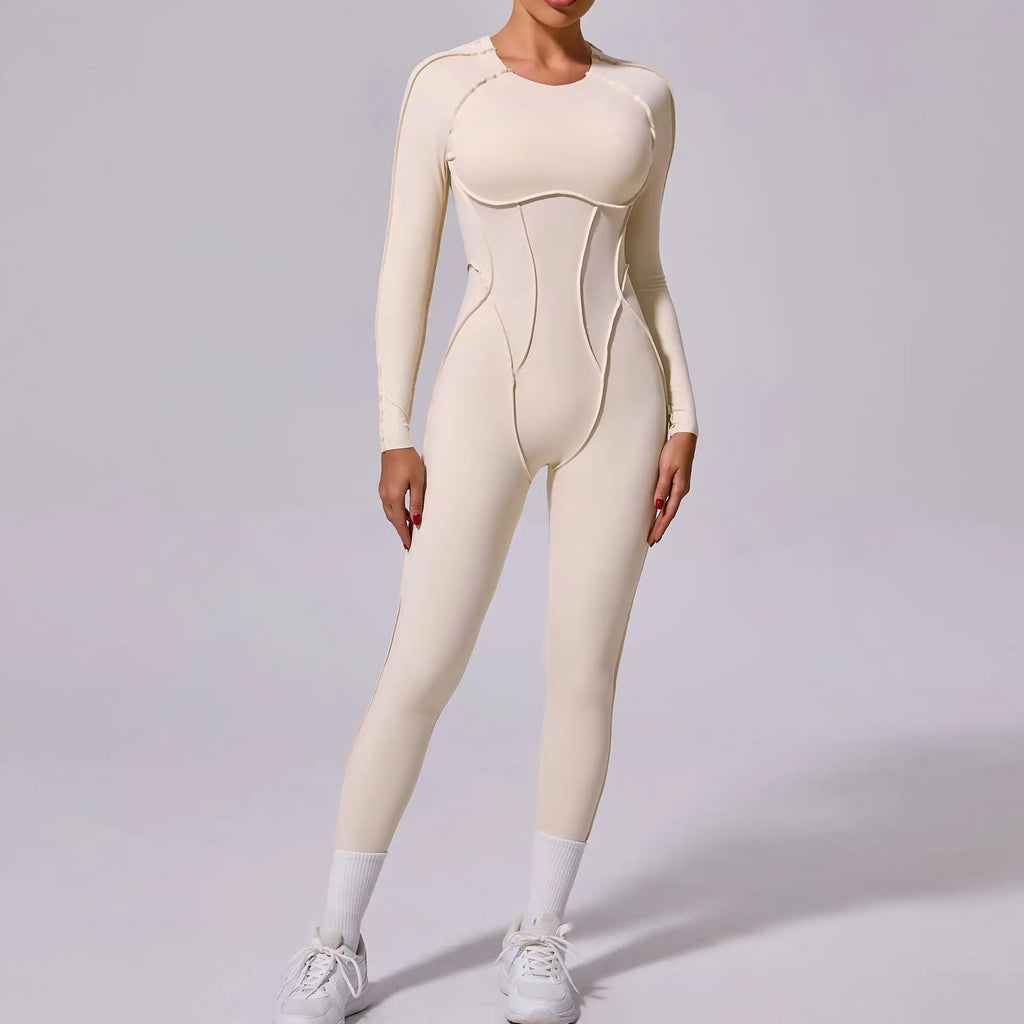 Workout Jumpsuit Sports Overalls Women Tracksuit Gym Clothing Running Long Sleeved Fitness Suits Gym Clothes Sportswear Yoga Set