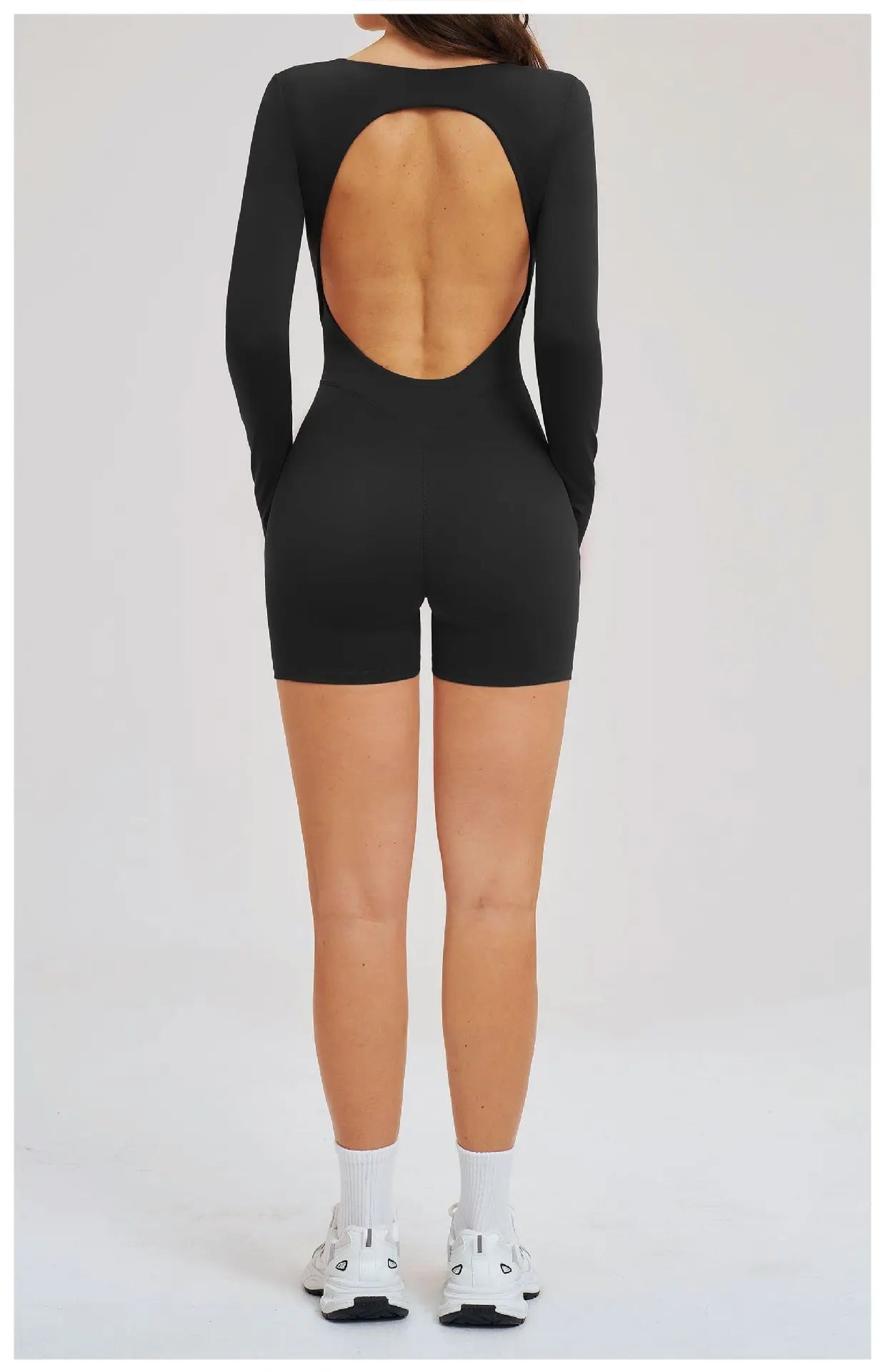 Women Bodysuits Gym Rompers Push Up Workout Clothes Backless Scrunch Fitness Sports Yoga Bodysuit Short Sleeves Fitness Jumpsuit