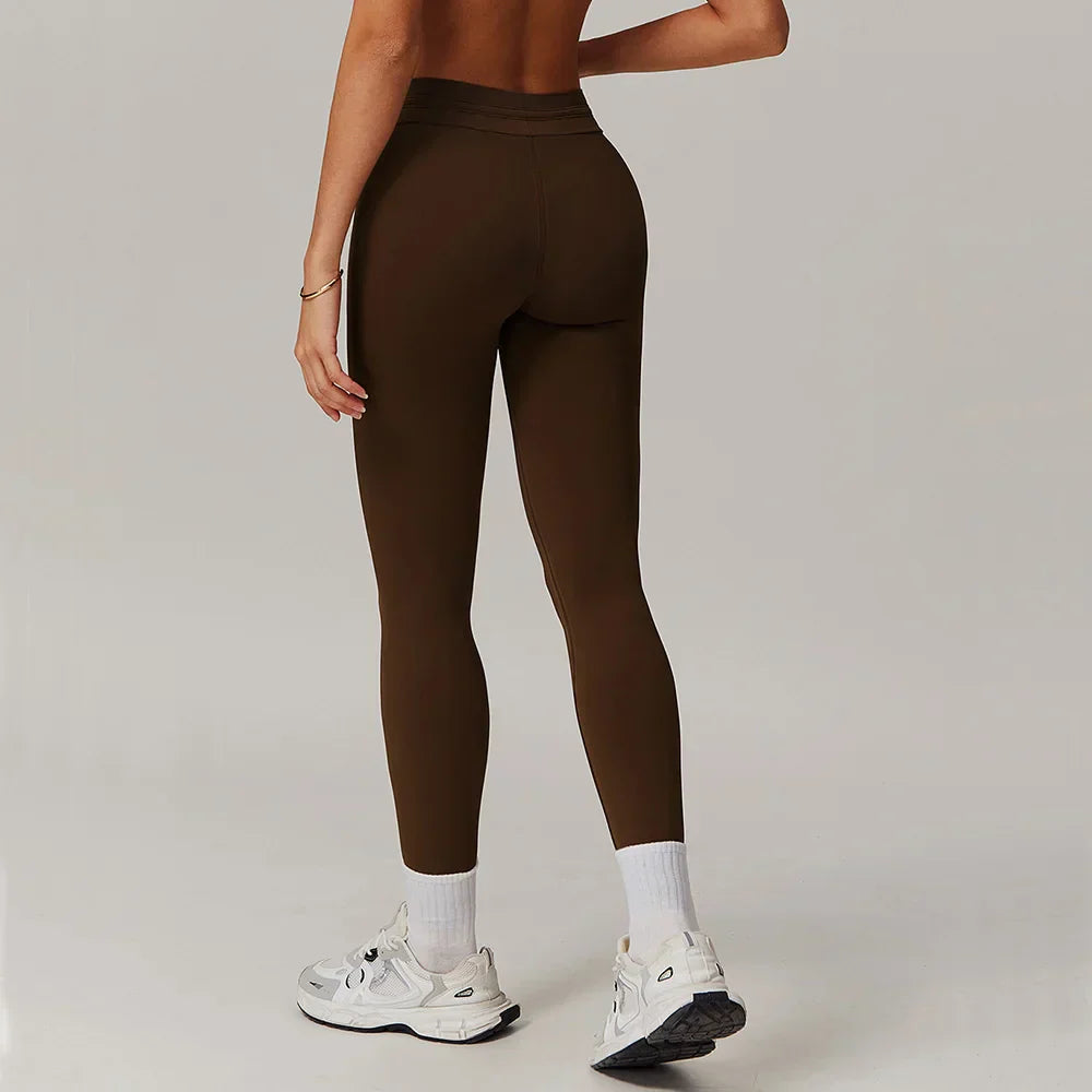 Women Gym Leggings Workout Yoga Sports Pant Stretchy High Waist Straps Leggings Fitness Tights Sports Push Up Activewear Pants