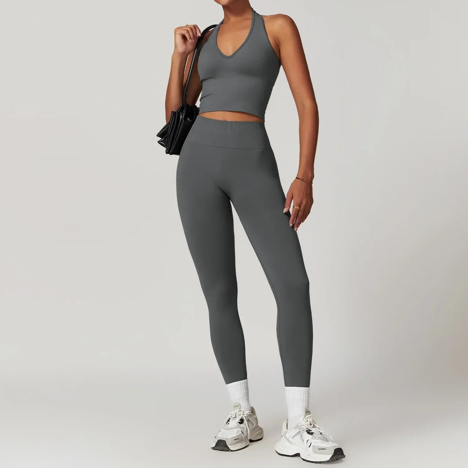 2 Pieces Women's Clothes Seamless Yoga Set Workout Tracksuit Sportswear Gym Clothing High Waist Leggings Fitness Sports Suits