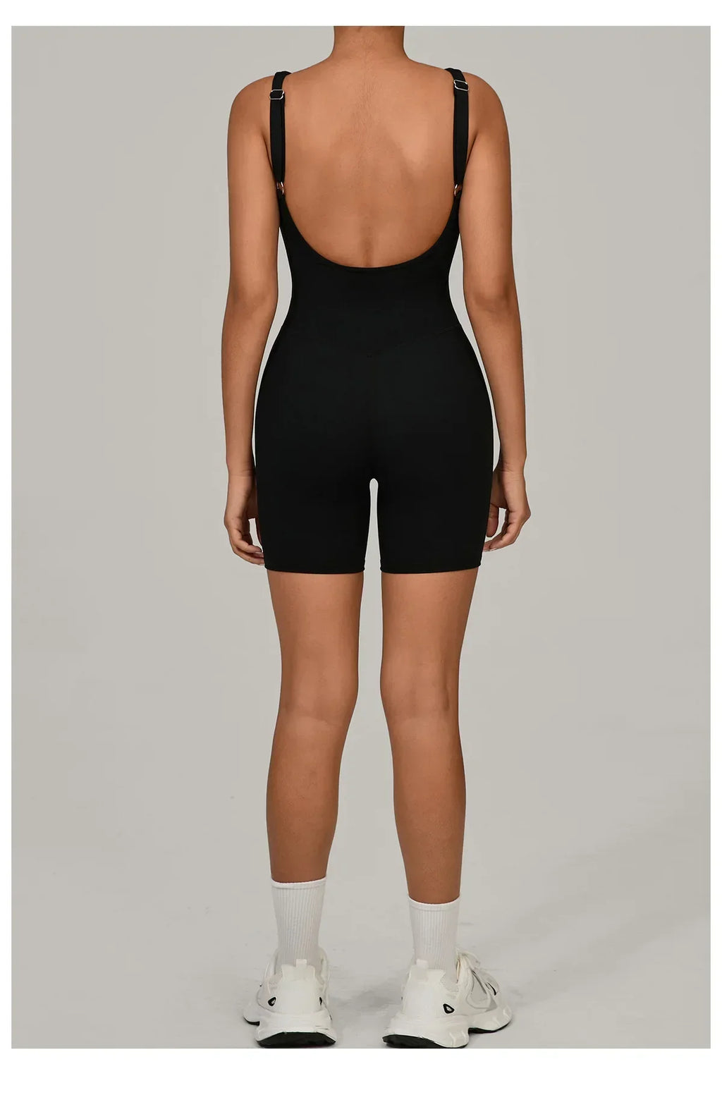 Women's Tracksuit Backless Workout Rompers Top Bodycon One Piece Halter Sleeveless Bodysuit Short Jumpsuits Push Up Sportswear