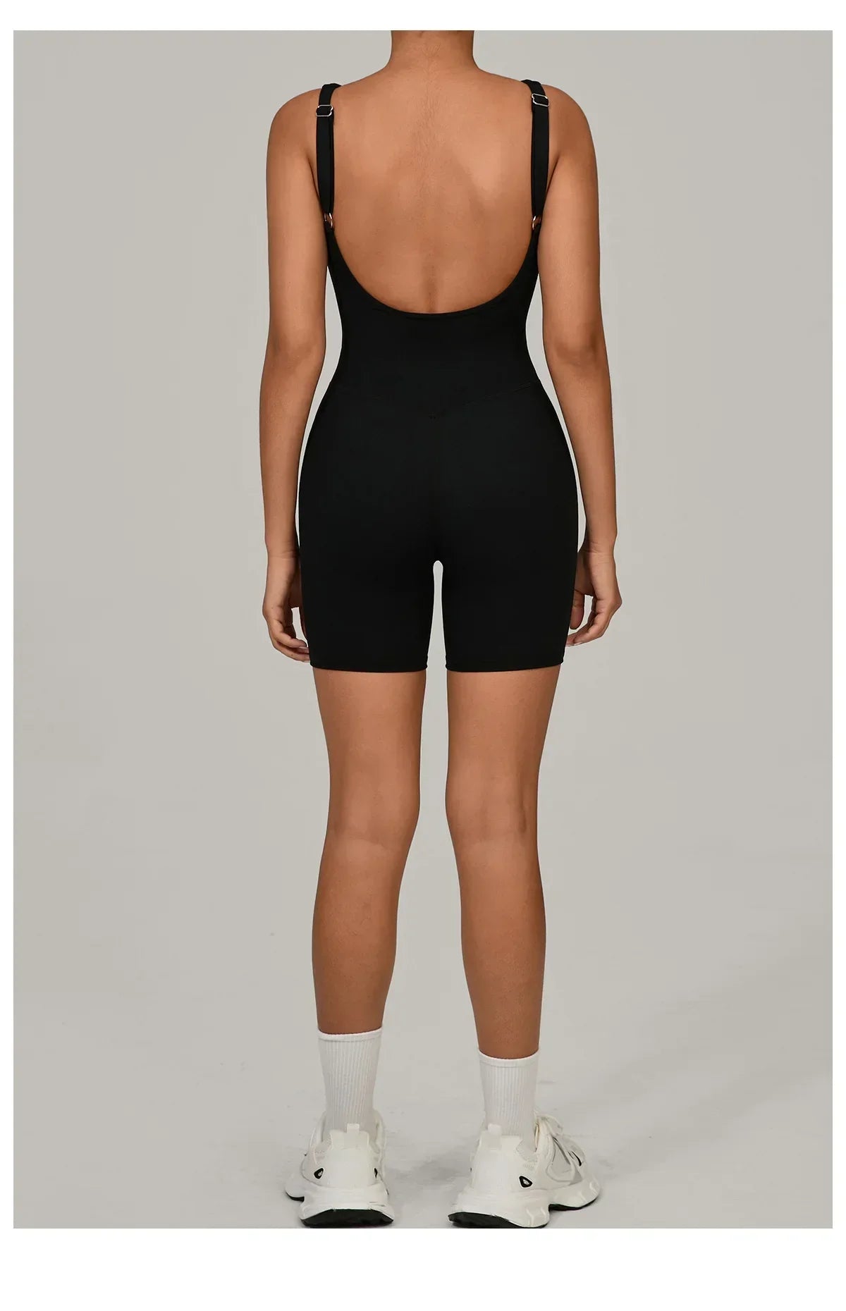 Women's Tracksuit Backless Workout Rompers Top Bodycon One Piece Halter Sleeveless Bodysuit Short Jumpsuits Push Up Sportswear