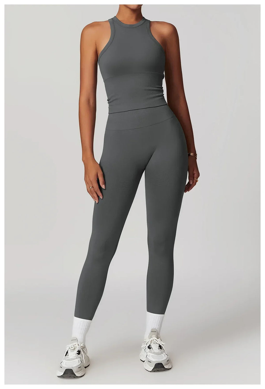 2 Pieces Women's Clothes Seamless Yoga Set Workout Tracksuit Sportswear Gym Clothing High Waist Leggings Fitness Sports Suits