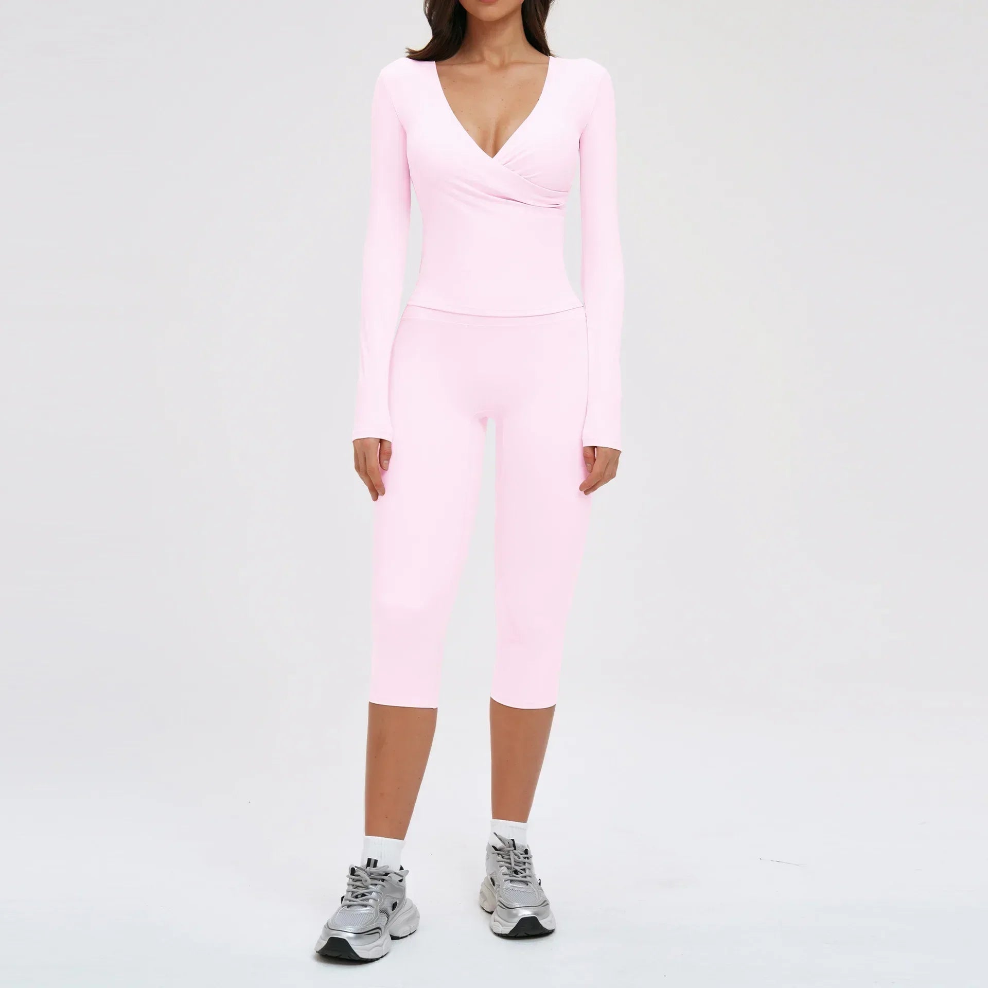 Yoga Suit 2PCS Sports Outfits Women Quick-Drying Gym Set Women Tracksuit Running Workout Long Sleeve Sports Shirt Yoga Clothing