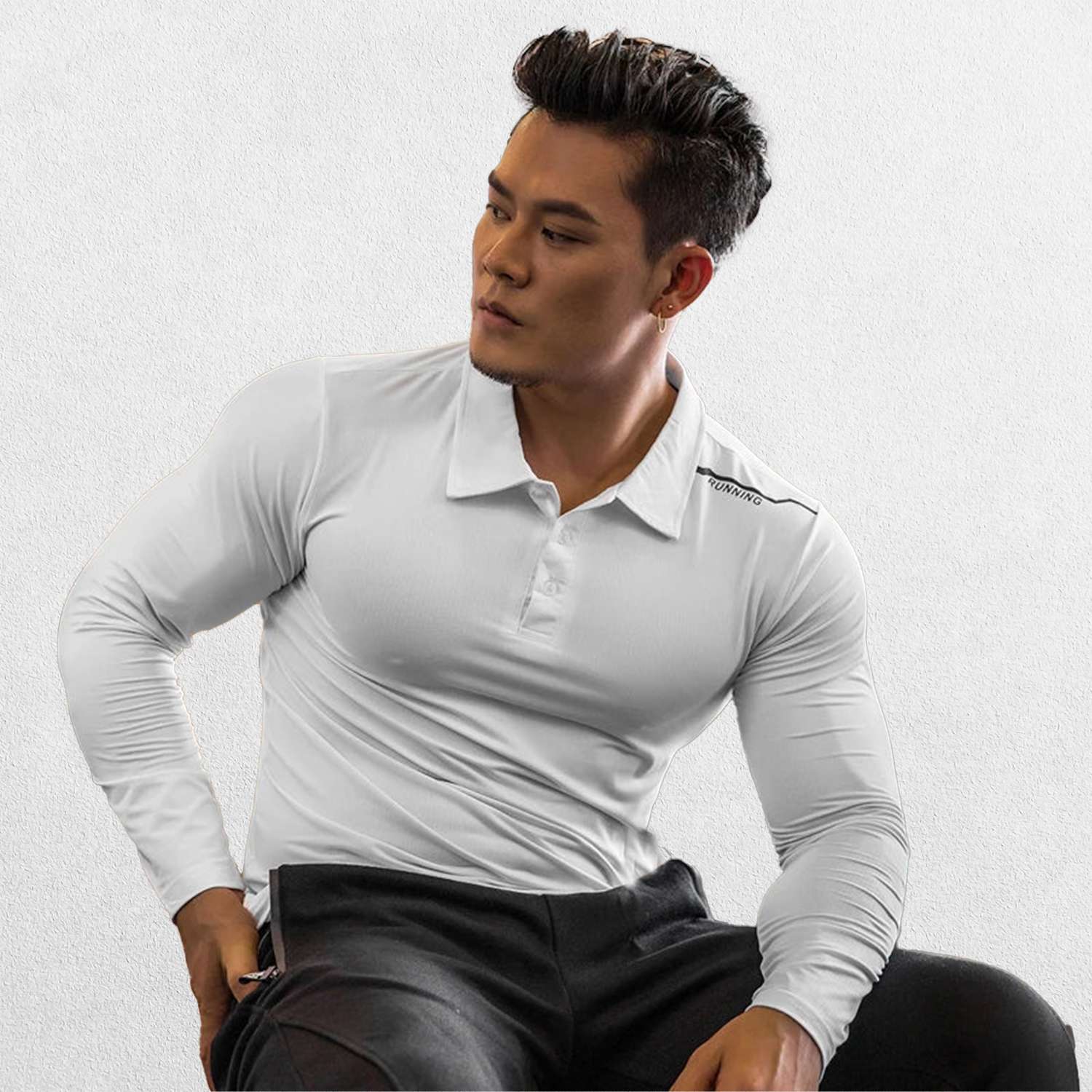 GPW Men's Compression Shirt - Long Sleeve Rashguard for Fitness